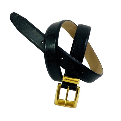 Lane Bryant Chain Link Brown Leather Belt Women Size 38 Gold  display picture 3