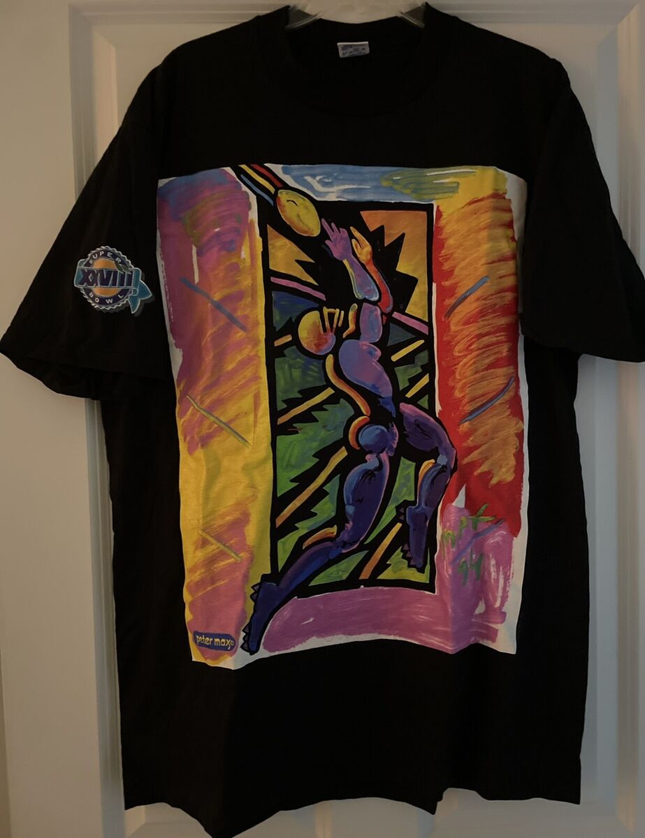 Vintage Peter Max Super Bowl Tshirt Signed First Year As Vintage Peter Max Super Bowl Tshirt Signed First Year As