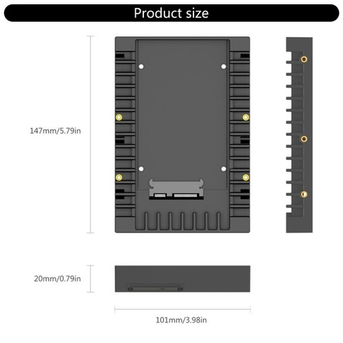 SSD 2.5" to 3.5" Drive Bay Converter Mounting Bracket Adapter Frame 6Gbps - Afbeelding 8 van 8