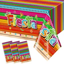 3 Pieces Mexican Fiesta Party Tablecloths Cinco de Mayo Party Tablecloth Fies...