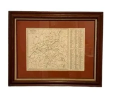 Antique Map of Concord, Mass. Framed and Matted, Historic New England Towns