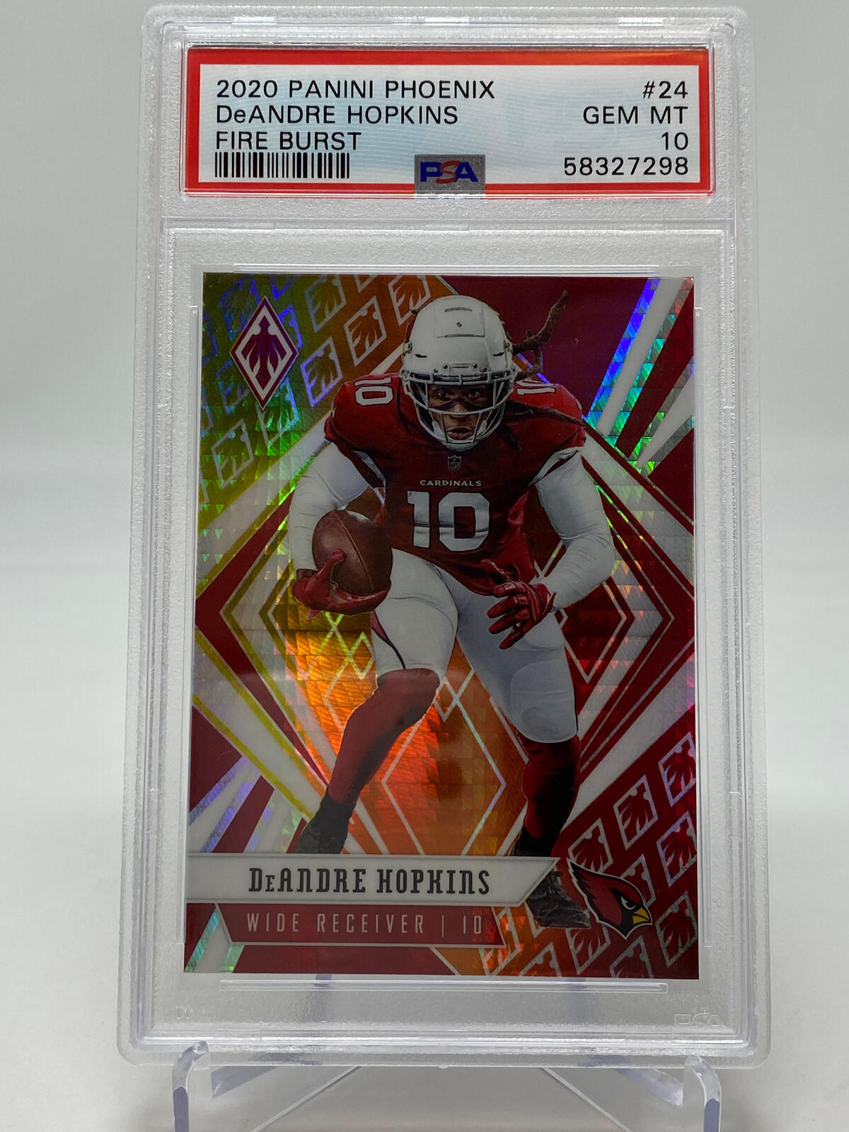 2020 Panini Phoenix #24 DeAndre Hopkins Fire Burst PSA 10 view 13