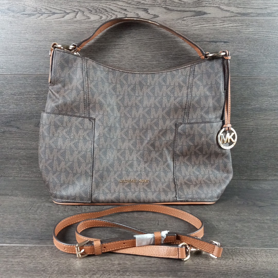 Michael Kors Anita Convertible Shoulder Bag Purse Brown | eBay