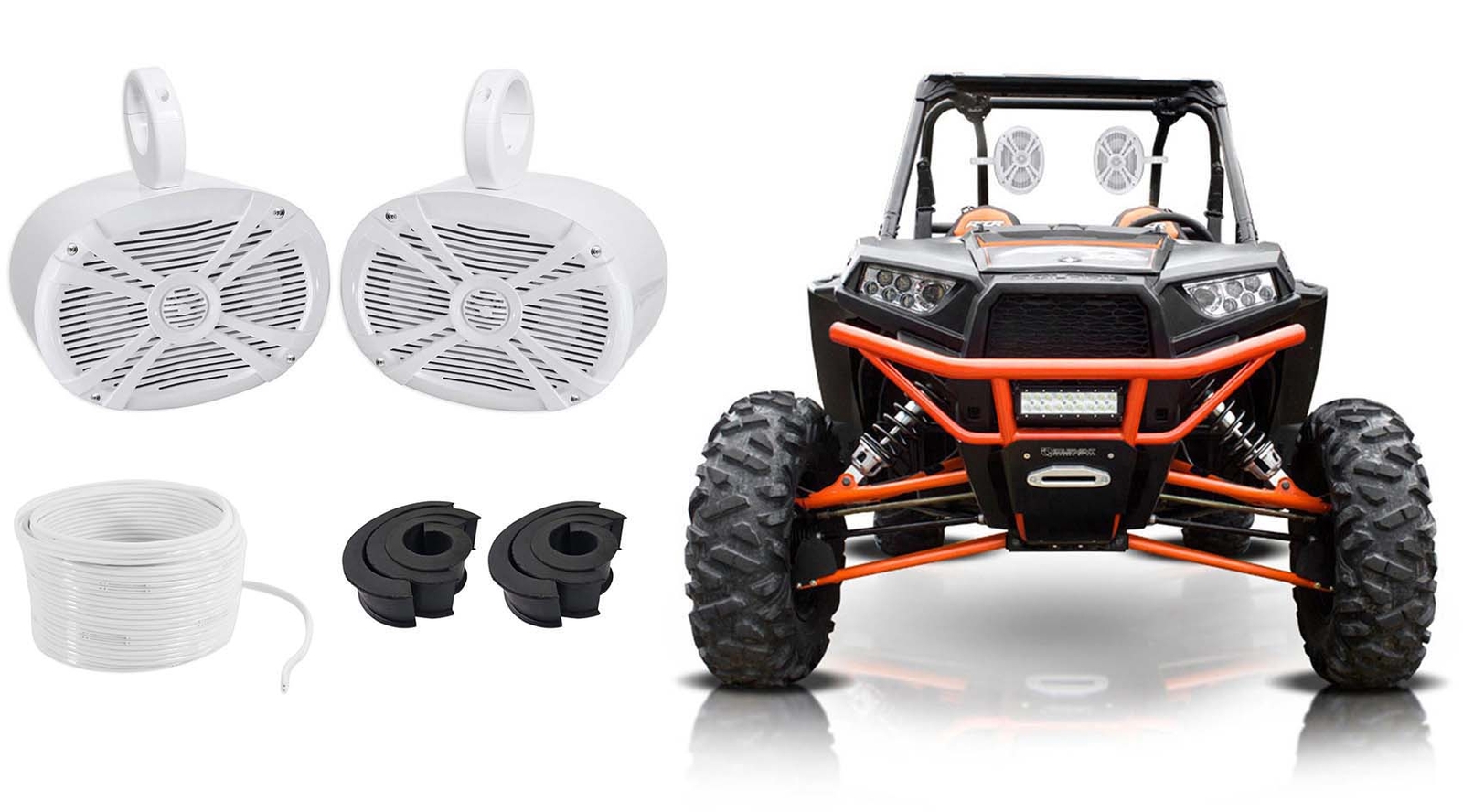 Пара динамиков Rockville 6x9 White Rollbar для JEEPATVUTVRZRCARTPolaris