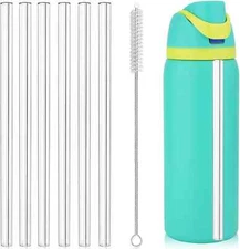 6PCS Replacement Straws for Owala Water Bottle 24 Oz 32 Oz,Reusable Tritan Straw
