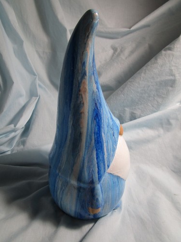 Gnome Statue Handmade-Inside or outside- Blue Drip Paint - Picture 3 of 6