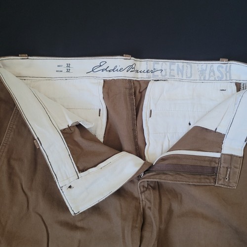 Eddie Bauer Golfhose vorne flach braun Größe 32 x 32 Herren Golfhose - Bild 2 von 3