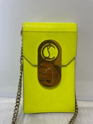 Christian Louboutin Elisa Phone Pouch Leather Yellow WOMENS from