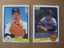 1982 &amp; 1983 Donruss Baseball Card Lot Detroit Tigers Jack Morris Set Break