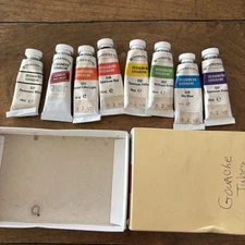 Vintage Winsor & Newton designers gouache 8 x 14 ml tubes