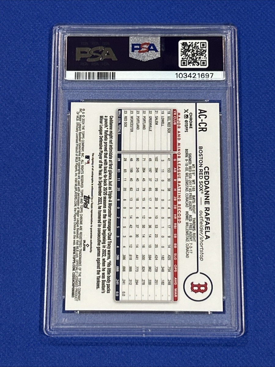 2024 Topps Chrome Update Ceddanne Rafaela RC Auto /25 Orange