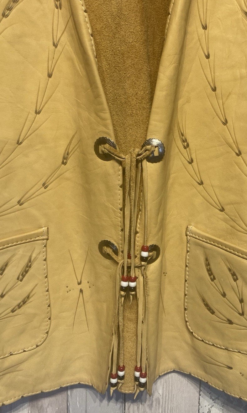 Rare 1970's Suede Leather Waistcoat Country & Western Good Cond XL Large 24 P2P image 3