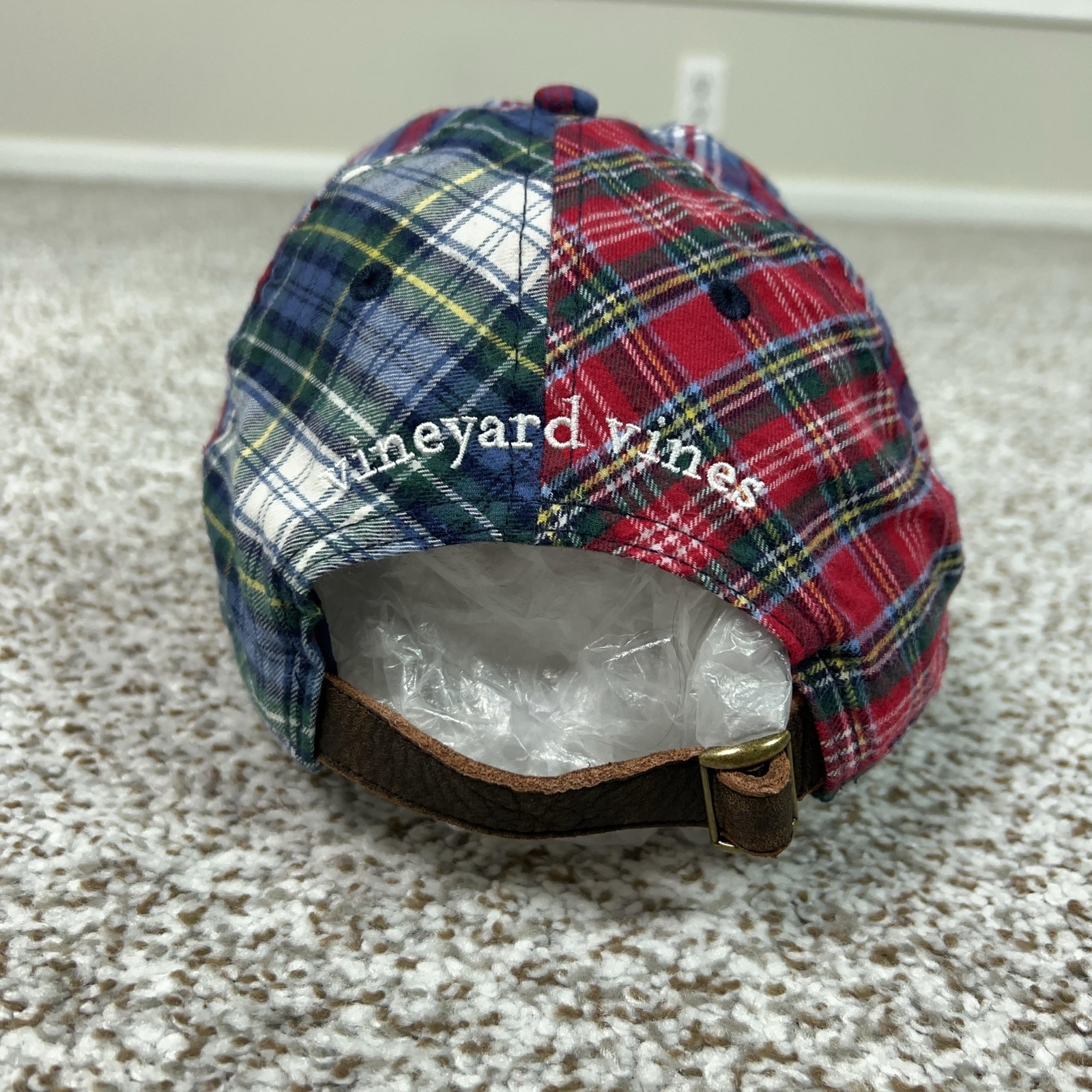 Vineyard Vines Hat Cap Strap Back Patchwork Plaid… - image 3
