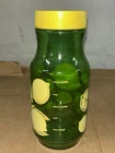 Vintage Anchor Hocking Green Glass Lemon Juice Lemonade Jar Carafe With Lid