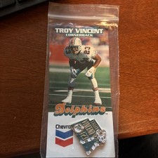 TROY VINCENT #23 MIAMI DOLPHINS 1995 CHEVRON SGA NFL STADIUM COLLERTOR PIN #4