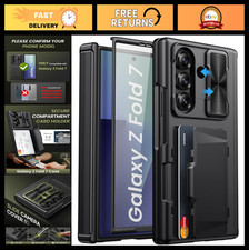 Rugged Wallet Case for Galaxy Z Fold 7 - Card Holder, Screen Protector & Hinge C