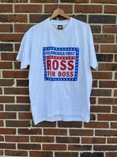 Vintage USA Ross for Boss Perot 1992 Campaign Political T-Shirt Size XLarge