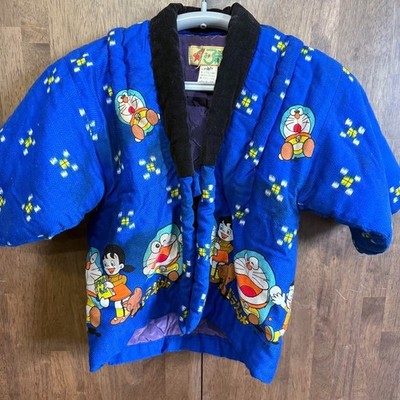 Doraemon Child's Kimono Blue Cotton Character Design Vintage Style Japan