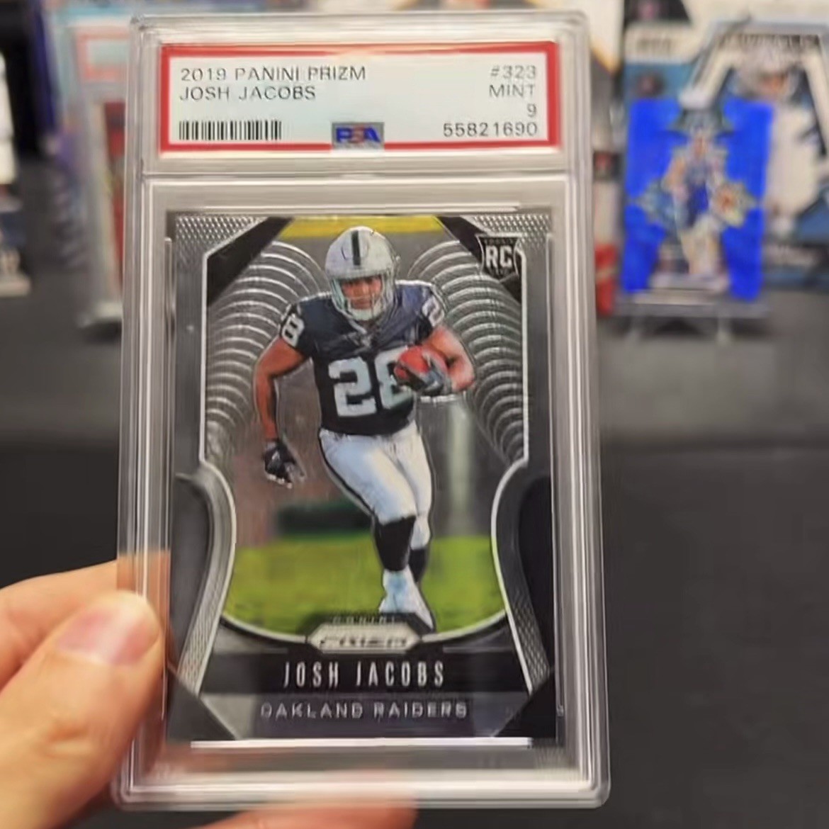 2019 Panini Prizm Rookies Josh Jacobs #323 (RC) PSA 9 Raiders Mint