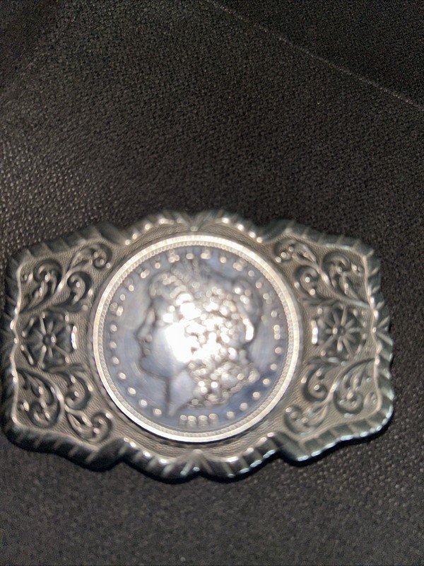1888 Morgan Silver Dollar Belt Buckle 3x2”