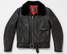 VINTAGE MINT 1950s SEARS HERCULESD POCKET BLACK HORSEHIDEMOTORCYCLE JACKET 42