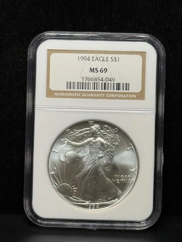NGC MS69 1994 American Silver Eagle One Dollar Silver Coin -049