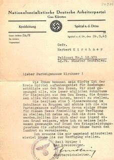 WW2 WWII German Third Reich Document 1943 give up living space voluntarily NDAP