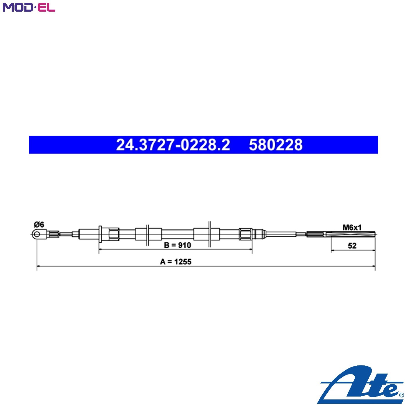 CABLE PULL PARKING BRAKE 24.3727-0228.2 FOR BMW Z3/Roadster/E36 M43B18 1.8L 4cyl