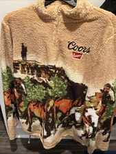 Coors Men's Scenic Print Fleece Quarter Zip Jacket Sz XL NWT VIRAL FAST SHIP