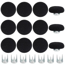 12 Pcs Baseball Cap Button, 0.75 Inch Black Felt Hat Snap Button Replacement