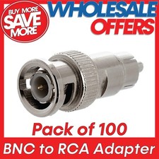 100 Pcs BNC to RCA Adapter Coaxial Cable Converter CCTV Camera Connector M/M