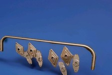 Vtg Stainless Steel Nickel 18" Hanging Towel Bar With 4 Diamond Wall Brackets