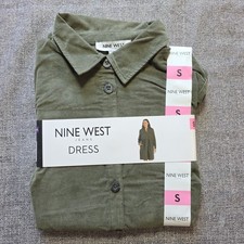 Nine West Jean Dress Side Pockets Soft Corduroy Size XS-S Grape Leaf
