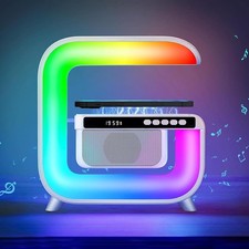 Table Lamp with Hi-Fi Bluetooth Speaker, Bedside LED Lamp with Up to 15W Qi W...