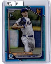 2024 Bowman Draft #BDC-65 Jonathan Santucci Chrome Sky Blue Refractor