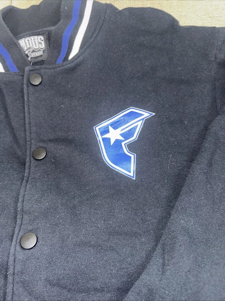 Chaqueta Universitaria Famous Stars & Straps Vintage Grande Negra y Azul Foto 4 de 4