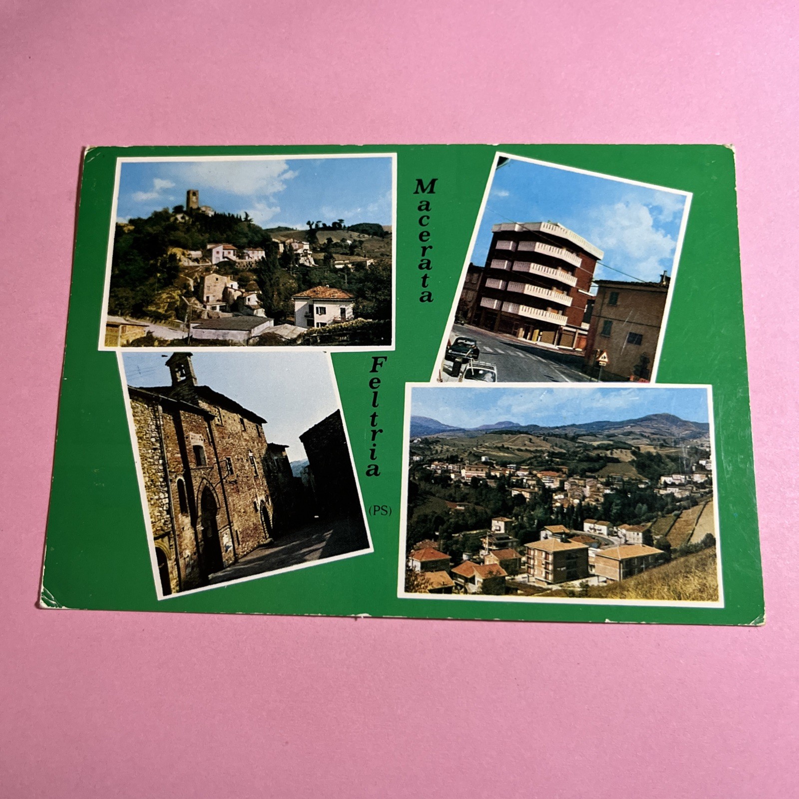 CARTOLINA A COLORI COLLEZIONE - MACERATA FELTRIA SOUVENIR - VIAGGIATA (PS)