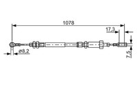 Bosch Seilzug, Feststellbremse Mitte, Vorne U.A. FüR Fiat, Peugeot