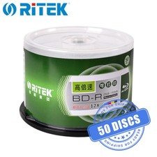Ritek BD-R 25GB Printable 12x Blank Blu-ray Media 25 GB - 50 Discs