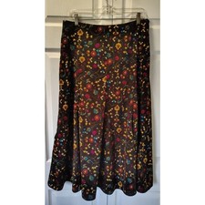 Christopher Banks Floral A-Line Maxi Skirt Brown Multi-Color - Size 10