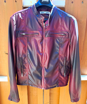 Jaded London Oxblood Piston Biker Jacket Mens Large