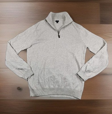 J. Crew Camel Cotton Cashmere Quarter Zip Mock Neck Sweater Size XLT