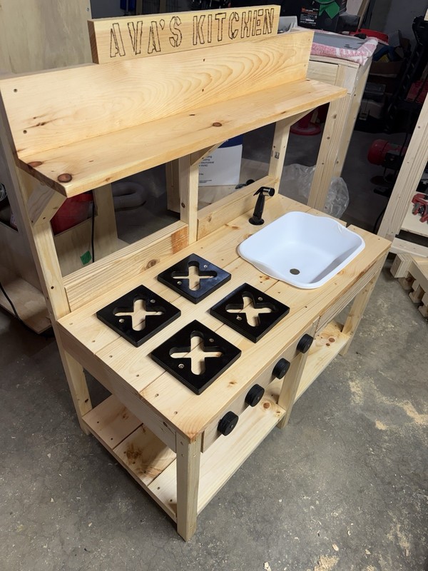 Mud Kitchen Playset for Kids Outdoor Faucet and Sink