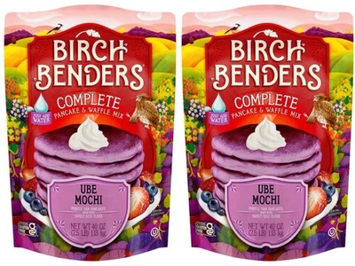 2 Packs Birch Benders Ube Mochi Complete Pancake & Waffle Mix 40 oz Each = 5 Lbs