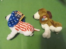 2 Vintage Applause Hush Puppies Hound Dogs Bean Bag Plush Stuffed Animal.