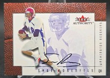 2001 Fleer Authority Sage Rosenfels Rookie Auto Card RC Autograph Signature. rookie card picture