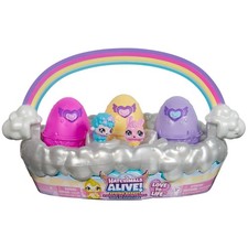 Hatchimals Alive Spring Basket w/ 6 Mini Figures 3 Self-Hatching Eggs