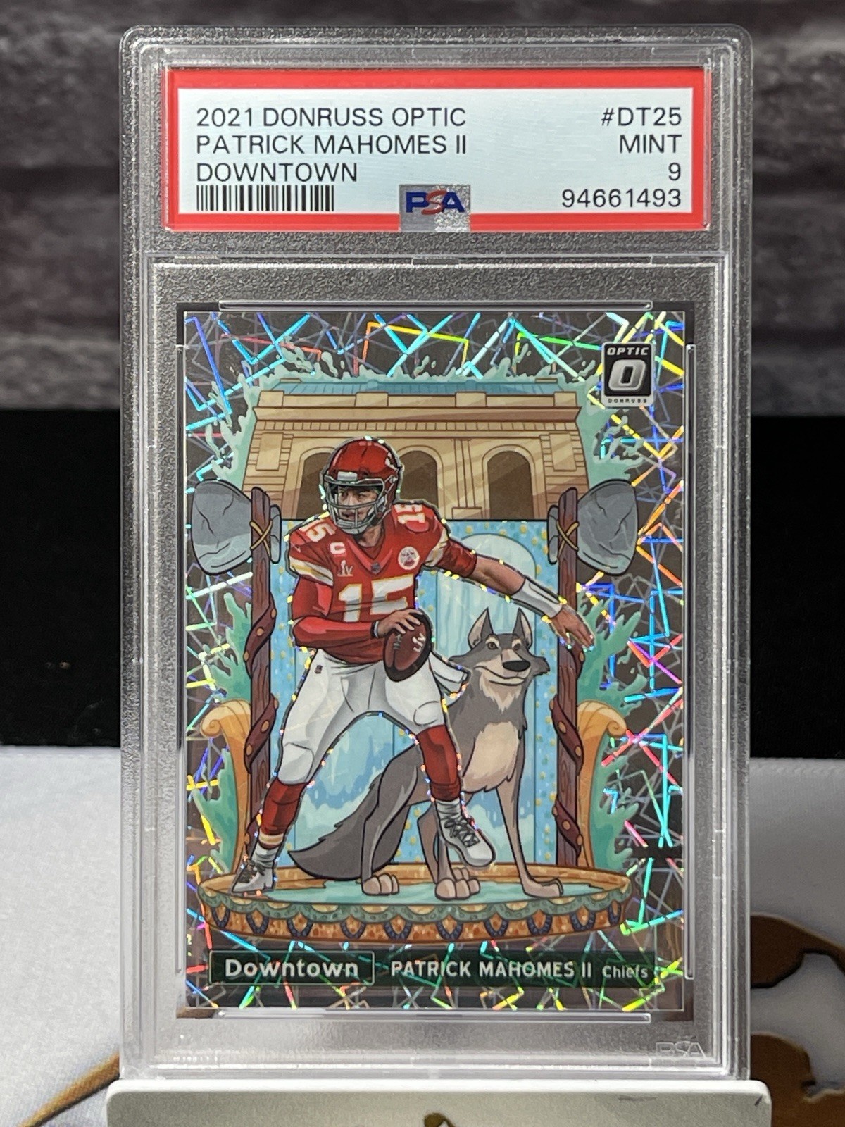 2021 Donruss Optic Patrick Mahomes Downtown PSA 9 Mint Case Hit