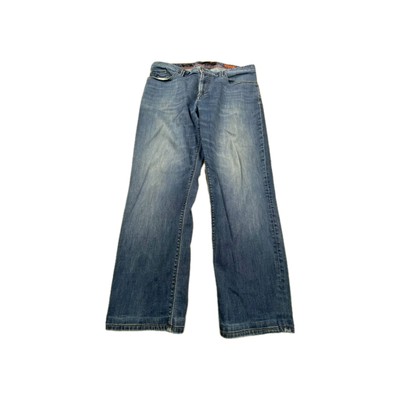 Alberto Jeans Mens 36x34 Blue Denim Pipe Medium Wash Regular Slim Fit Zip Fly