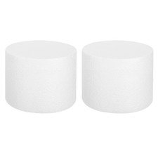Round Foam Cake Dummy, 6"x 3" White Fake Cake Circles Dummies, 2Pcs